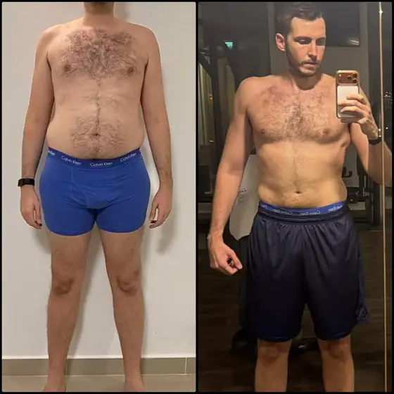 Client before and after, result 6